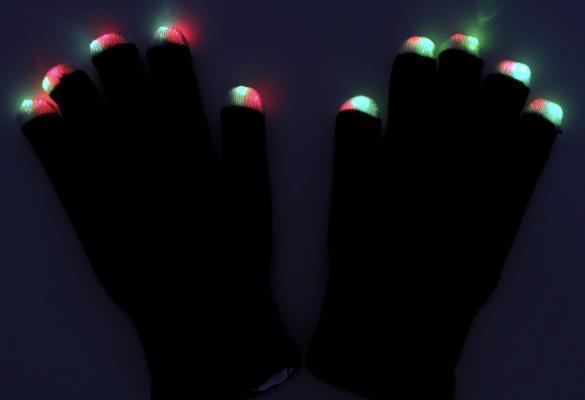 LED 7 Mode Rave Light Finger Lighting Flashing Gloves  