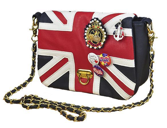 Women UK Flag Union Jack Sequin Handbag Shoulder Bag  