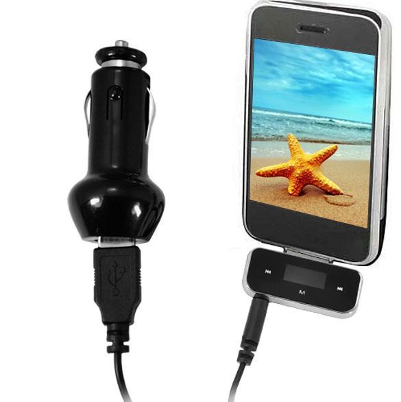 Wireless FM Transmitter + Car Charger For iPod iPhone  