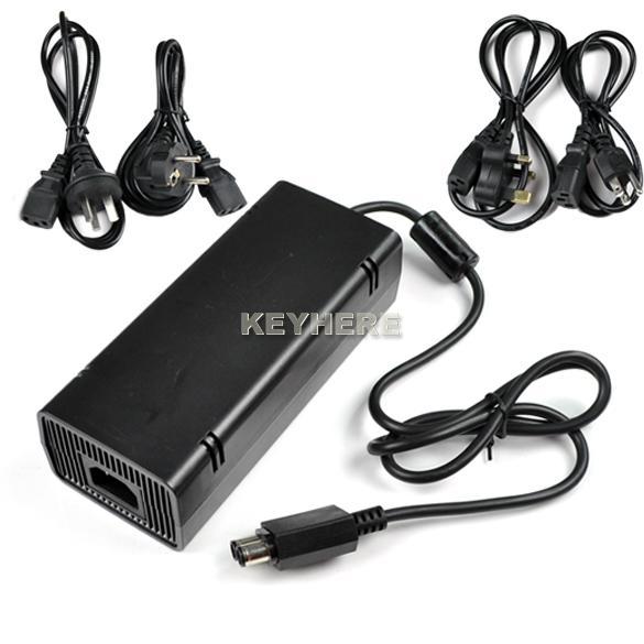   Charger Power Supply Cord For Xbox 360 Slim+4 Power Cord Plug Black