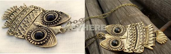 OWL Pendant Necklace Vintage Gold Perfect For Gift gold  