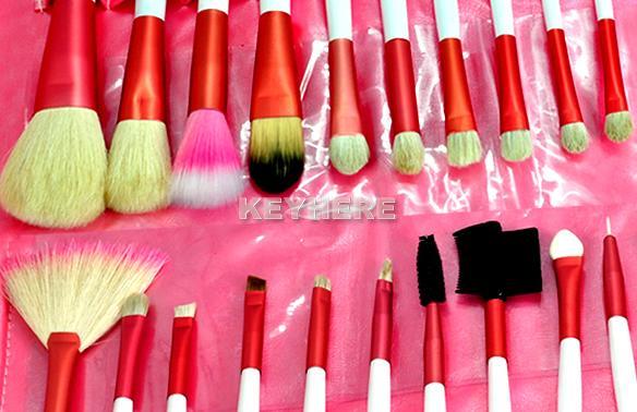Pro 20 Cosmetic Brusher Makeup Brush Set Bag Case Pink  